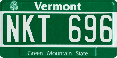 VT license plate NKT696