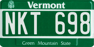 VT license plate NKT698