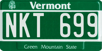 VT license plate NKT699