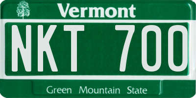 VT license plate NKT700