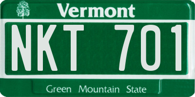 VT license plate NKT701