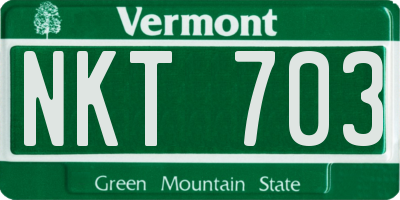 VT license plate NKT703