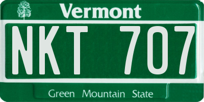 VT license plate NKT707