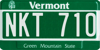 VT license plate NKT710