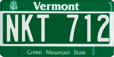 VT license plate NKT712