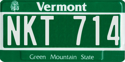 VT license plate NKT714
