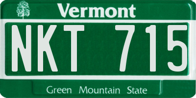 VT license plate NKT715