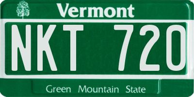 VT license plate NKT720