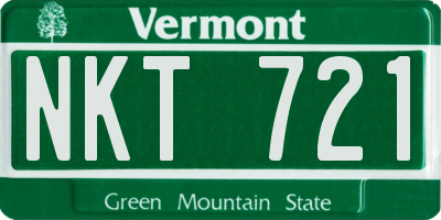 VT license plate NKT721
