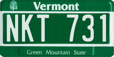 VT license plate NKT731