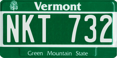 VT license plate NKT732
