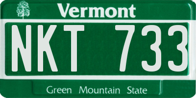 VT license plate NKT733
