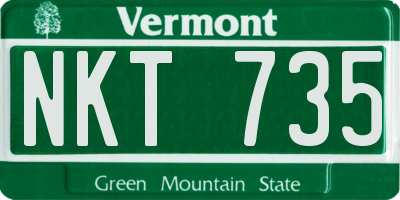 VT license plate NKT735