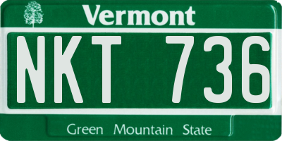 VT license plate NKT736