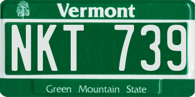 VT license plate NKT739