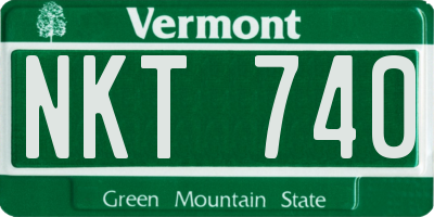 VT license plate NKT740