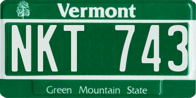 VT license plate NKT743