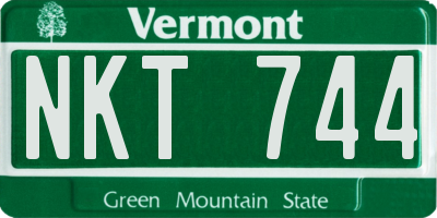 VT license plate NKT744