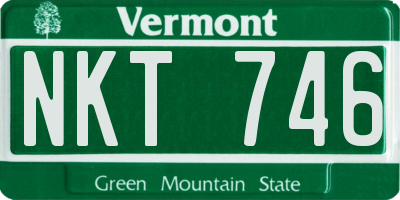 VT license plate NKT746