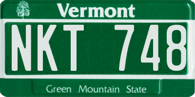 VT license plate NKT748