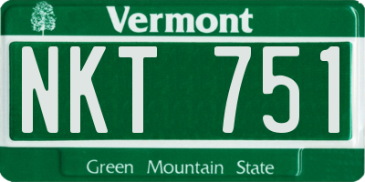 VT license plate NKT751