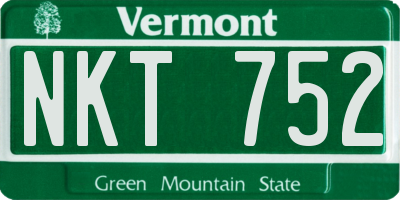 VT license plate NKT752