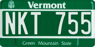 VT license plate NKT755