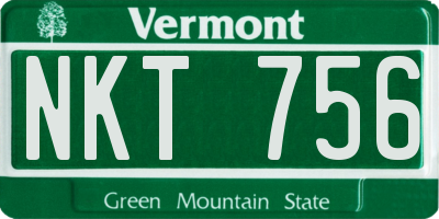 VT license plate NKT756
