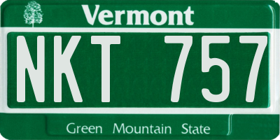VT license plate NKT757