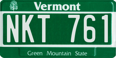 VT license plate NKT761