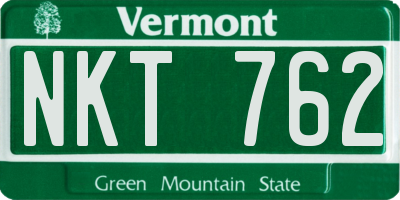 VT license plate NKT762