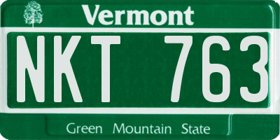 VT license plate NKT763