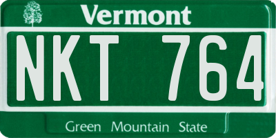 VT license plate NKT764
