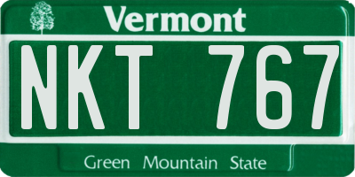 VT license plate NKT767