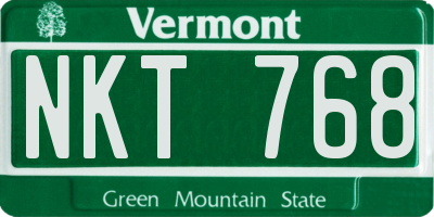 VT license plate NKT768