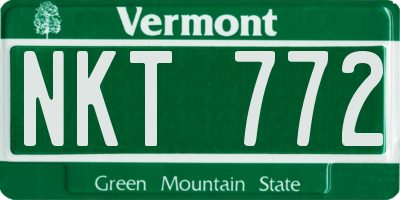 VT license plate NKT772