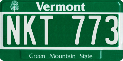 VT license plate NKT773