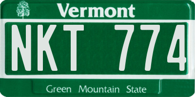 VT license plate NKT774