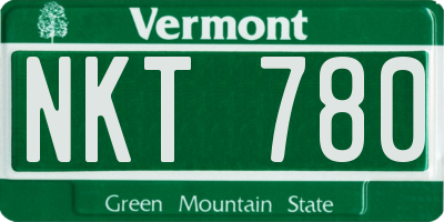 VT license plate NKT780