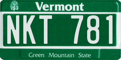 VT license plate NKT781