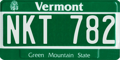 VT license plate NKT782