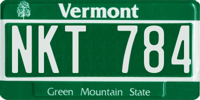 VT license plate NKT784