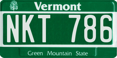 VT license plate NKT786
