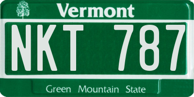 VT license plate NKT787