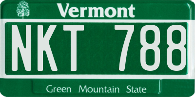 VT license plate NKT788