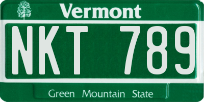 VT license plate NKT789