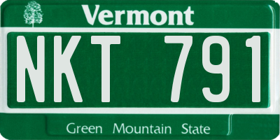 VT license plate NKT791