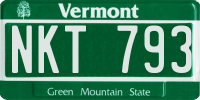 VT license plate NKT793