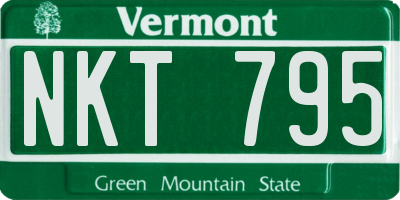 VT license plate NKT795