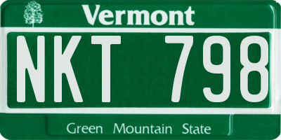 VT license plate NKT798